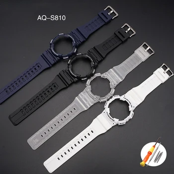 Kummi Rihma Casio G-shock AQ-S810W AQS810 Smartwatch Silikoon Asendamine WatchBands + Juhul Katta Sport Veekindel Rihm