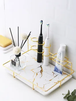 Põhjamaade Vannitoas Elektriline Hambahari Harjamine Cup Ladustamise Omanik Kosmeetika Parfüümid Huulepulk Ladustamise Kasti Desktop Meik Korraldaja