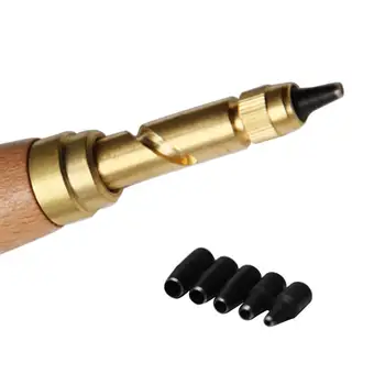 Reguleeritav Jaapani Kruvi Auk Punch Köitmine Tööriista -, Paberi-Punch -, Käsitöö-Augurauad,6 Nippi Suurused 1.5,2,2.5,3,3.5,4 mm,Puidust Käepide