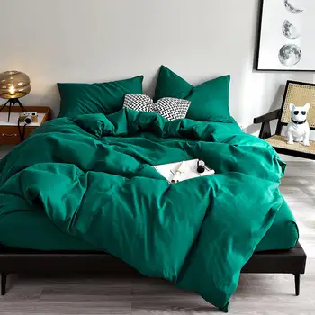 1tk Trööstija Kate Roheline Värv Queen Size dekbedovertrek King Size Bedpread Hõlmab Plain Värvitud cobertores de cama(nr padjapüür)