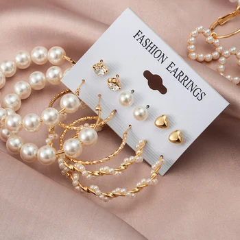 Uus Korea Fashion Imitatsioon Pearl Südames, Ripats, Kõrvarõngad Naistele Avaldus Gold Butterfly Vintage Kõrvarõngad 2021 Trend Ehted