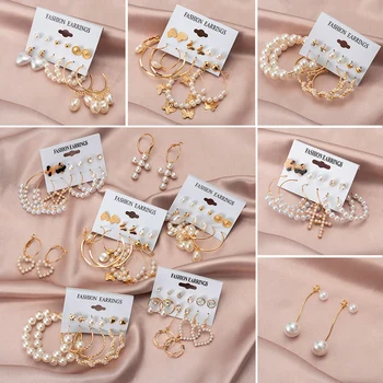 Uus Korea Fashion Imitatsioon Pearl Südames, Ripats, Kõrvarõngad Naistele Avaldus Gold Butterfly Vintage Kõrvarõngad 2021 Trend Ehted
