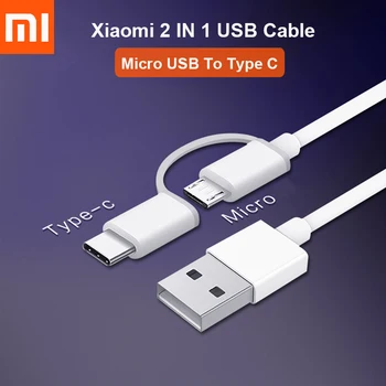 Algne Xiaomi Mi 2in1 Laadija Kaabel Micro USB Type-C-Andmete SÜNKROONIMINE Line Redmi 6A 8A Märkus 7 8 9 Pro Mi 10 9 Pro Märkus 10 Lite