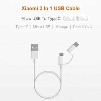 Algne Xiaomi Mi 2in1 Laadija Kaabel Micro USB Type-C-Andmete SÜNKROONIMINE Line Redmi 6A 8A Märkus 7 8 9 Pro Mi 10 9 Pro Märkus 10 Lite