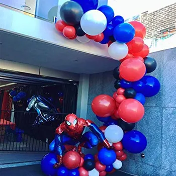 Punane ja sinine lateks arch kit vanik õhupalli kangelane teema sünnipäeva teenetemärgi poiss mänguasi õhupalli baby shower
