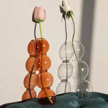 Korea Sfääriline Klaas Vaas Kaunistused Geomeetriline Läbipaistev Vitraaži Lill Elutuba Flower Arrangement Vaas