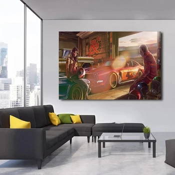 Vintage auto Ferrari plakatid ja lõuend maalid, klassikaline võidusõidu peace auto murals, kasutada kodu kaunistamiseks