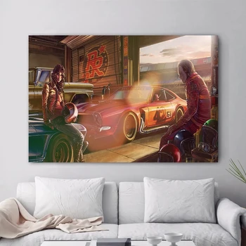 Vintage auto Ferrari plakatid ja lõuend maalid, klassikaline võidusõidu peace auto murals, kasutada kodu kaunistamiseks