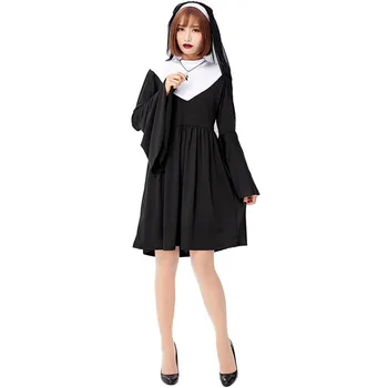 2021 uus Halloween nunn kleit naine papitar nunna kostüüm cosplay daamid usuliste õed ühtne karneval mäng cosplay kostüüm