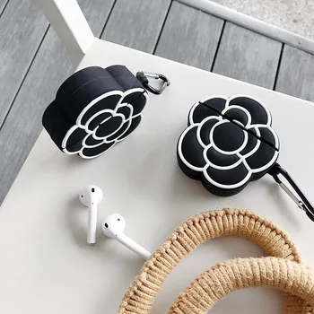 3D Klassikaline Luksus Camellia Lill Naiste Põrutuskindel Kõrvaklappide Juhtudel Apple Airpods 12 pro Silikoon Kõrvaklapid Kaitse Katte
