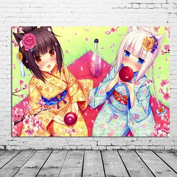 NekoPara Neko Para Chocolate Vanilla Anime, Manga Seina Art Plakati Printimine Lõuendile Maali Kodu Dekoratiivsed Laste Tuba Magamistuba