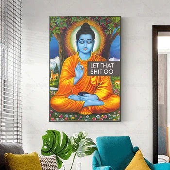 Ärgu seda Jama Minna Plakat Budismi Jooga Meditatsiooni Lõuendile Maali Seina Art Decor Budistliku Kingitus