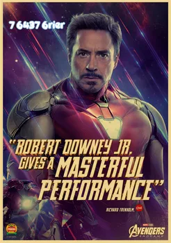 Marvel Avengers Seeria Filmi Tegelased Retro Stiilis Jõupaber Plakat Iron Man Spiderman Hulk Thor Baar Kohvik Seina Kleebis o225