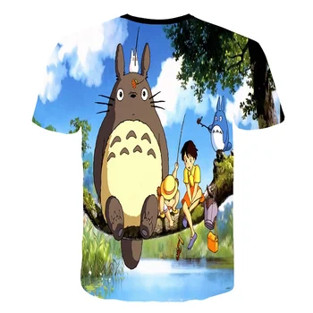 2021 Uus Jaapani Anime koomiksitegelast Minu Naaber Totoro Laste T-särk Poiste ja Tüdrukute 3D Cartoon Prindi Lühike T-särk Ki