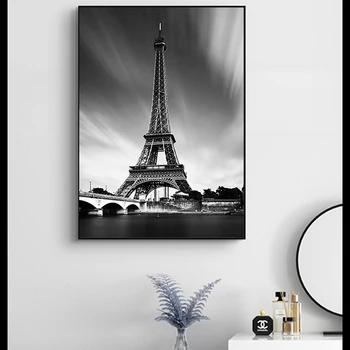 Eiffeli Torn Lõuend Maalid Plakat prantsuse Pariisi Seina Art Prints Must ja Valge Maastiku Pildid elutuba Home Decor