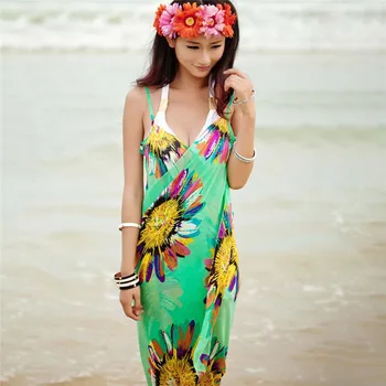 Naiste Rannas Kleit Seksikas Pilduma Beach Wear Kleit Sarong Bikiinid Cover-ups Wrap Seelikud Rätik Lill Avatud-Tagasi Kuuma Müük