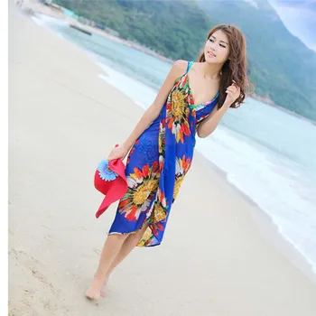 Naiste Rannas Kleit Seksikas Pilduma Beach Wear Kleit Sarong Bikiinid Cover-ups Wrap Seelikud Rätik Lill Avatud-Tagasi Kuuma Müük