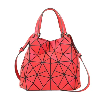 Uus naiste ühe õla kott linna sõlmitud geomeetriline käekott punane helendav kokkuklapitavad suure mahutavusega tassima kotid