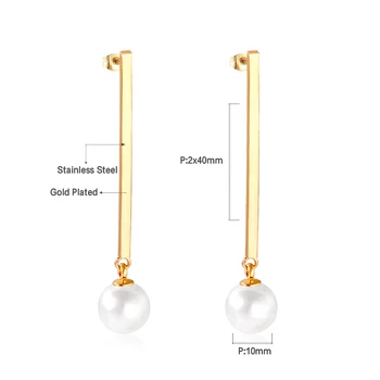 LUXUSTEEL Ring Imitatsioon Pearl Tilk Kõrvarõngad Naiste Tarvikud 2020 Trendikas Stiil Kulla Värvi Kõrvarõngas Mood Jewerly Pool