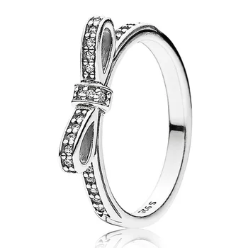 925 Sterling Silver Ring Sillutada Logo Allkiri Ringid Südamed Halo Printsess Harkluuga Vibu Ringi Naistele Kingitus Ehted