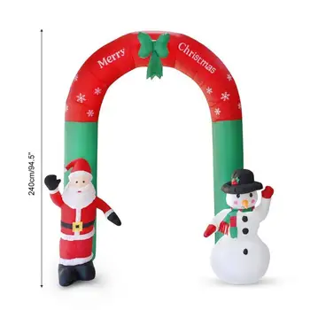 240cm Hiiglane Arch Santa Claus Lumememm Täispuhutav Aed Õue Võlvialune Christmas Ornament Xmas Festival Isiku Rekvisiidid Decor EU Pistik