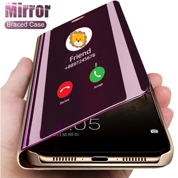 Smart Mirror Flip Phone Case For Samsung Galaxy S20 S21 FE S8 S9 S10 Pluss 5G S10E S7 Ääre Märkus 8 9 10 Pro 20 Ultra M62 F62 Kate