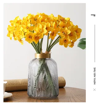 Kunstlik Nartsiss Lille Kimp Kodu Kaunistamiseks Võltsitud Desktop Lilled Pulm Stseeni Decor Nartsiss emadepäeva Kingitus