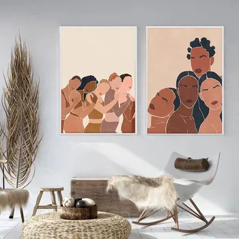 Abstraktne Must Naine, Plakatid Ja Pildid Aafrika feminism Lõuendile Maali Kaasaegne Pilte elutuba Seina Kaunistamiseks