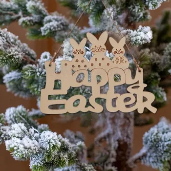 Happy Easter Uks Rippus Ripats Kaunistused Tähestik Küülik Ripats DIY Puidust Küülik Käsitöö Lihavõtted Pool Decor Kodus