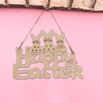 Happy Easter Uks Rippus Ripats Kaunistused Tähestik Küülik Ripats DIY Puidust Küülik Käsitöö Lihavõtted Pool Decor Kodus