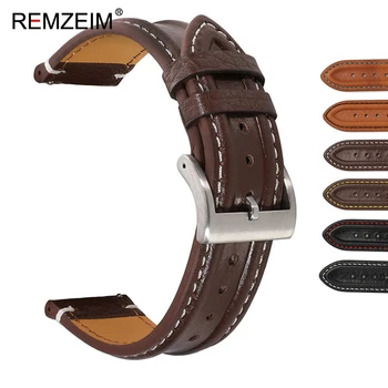 REMZEIM Käsitöö Retro Leather Watchband Quick Release Watch Band Randmepaela 20mm 22mm Smart Watch Rihm Kellad Tarvikud