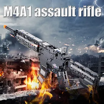 BZDA PUBG Mäng M4A1 Assault Rifle ehitusplokid Relv ei Tule 6 Täppe Pidevalt Relv Tellised Mänguasjad lapse Sünnipäev Kingitused