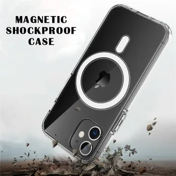 Selge Magsafes Magnet Case For iPhone 12 Pro Max Juhul Magsafing Juhtmeta Laadija Kaitsva Katte iPhone12 Eluaseme Kest