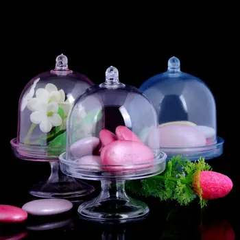 Mini Kook Seista Cupcake Kasti Pulm Teene Pool Plastikust Candy Box Läbipaistev Baby Shower Sünnipäeva Teenetemärgi U2JC