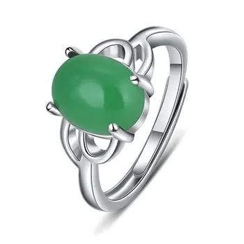 Retro Rõngad Naiste Hõbedast 925 Ehted Ovaalne Emerald Ruby Gemstone Avatud Sõrme Sõrmus Tarvikud Pulmad Engagement Hulgimüük