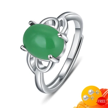 Retro Rõngad Naiste Hõbedast 925 Ehted Ovaalne Emerald Ruby Gemstone Avatud Sõrme Sõrmus Tarvikud Pulmad Engagement Hulgimüük