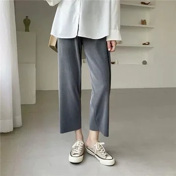 Vabaaja Püksid Naiste Populaarne Pluse 5XL Suve Püksid Naiste korea Stiilis Streetwear Õpilased Lihtne Tahke Sirge Stiilne Ins