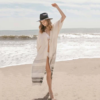 Valge Long Beach Kleit 2021 Bikiinid varjata Naiste Ujumistrikoo Tahke Sifonki trikoo Beach Cover-up Kleit Tuunika Rüü Praia