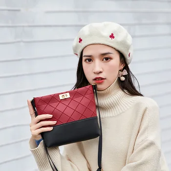 2021 Korea Fashion Lady Naiste Naine Messenger Crossbody Õla Kotti Lukk Lukk On Sisse Pressitud Telefon Square Kott Kuulsa Brändi Disain