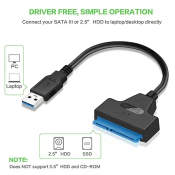 USB 3.0 SATA 3 sata Kaabel ja usb 3.0 adapter converter with power Kuni 6 gbit / s 2.5 Tolli Välise HDD SSD kõvaketas 22Pin