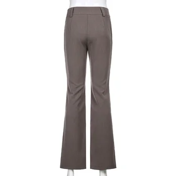 SUCHCUTE Pruun Skinny Püksid Naistele Y2K Mood Gooti Madal Vöökoht Pikad Püksid Streetwear 90s Varustus korea Stiilis Pükste