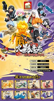 8 Stiilis Naruto Jiraiya Ninja vs väikesed osakesed kokku pandud ehitusplokid Mänguasjad Tegevus arvandmed nukk Pakendada Laste puzzle kingitus