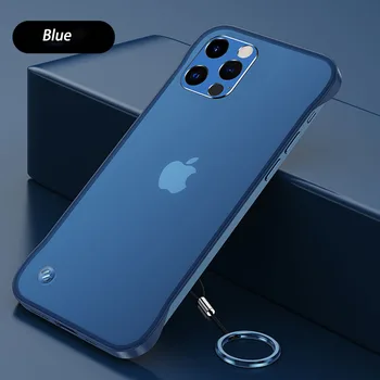 Ultra Slim Frameless Case for iPhone 12/12Pro/Mini 12/12 Pro Max Metallist Objektiivi Kaitseks Katta Lõpetuseks Läbipaistev Bump Juhul