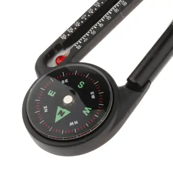 Mini Matkamine võtmehoidja Kompass w/ Termomeeter Konks Karabiin Clip Multi-Tööriist