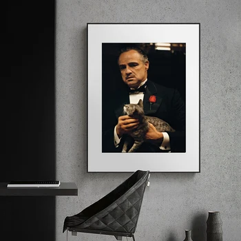 Ristiisa Marlon Brando Filmi Plakat Nostalgiline Lõuendile Maali elutuba ja Magamistuba Sisustatud Seinamaaling(raamita)