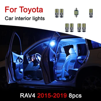 Toyota RAV4 2016 2017 2018 2019 Auto LED Pirnid Salongi tuled Kit Dome Lugemine Kerge Pagasiruumi Lamp Tarvikud 8pcs
