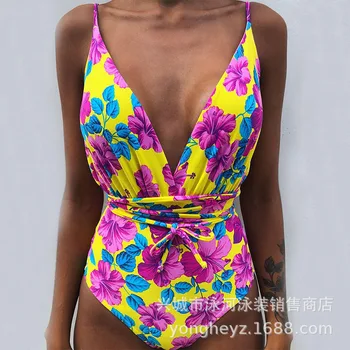 Yonghe 2019 naiste conjoined Seksikas Multi-köis slim digital printing multi-Seljas ujumistrikoo Naine Beachwear Ujumine Supelrõivad