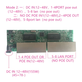 Tagasikäigu võimsus Buck poe switch POE IN/OUT 5V12V24V48V 100mbps 802.3 KELL/AF 45+78 - DC5V~48V pika vahemaa seeria Jõud POE48V12V24V