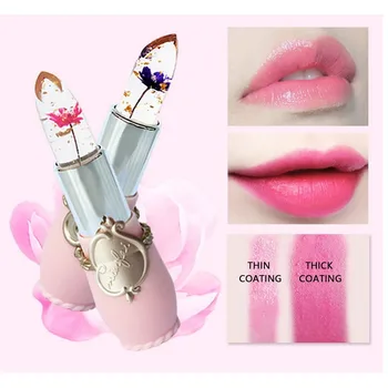 1tk Crystal Jelly huuleläige, Huulepulk Lill Temperatuur Värviga huulepalsam Läikiv Läbipaistev Kauakestev Kosmeetika