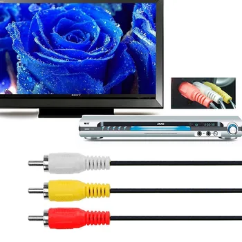 1080P HDMI-3RCA juhe 1,5 M Video Audio AV-Kaabel, HDMI Adapter Mees, et RCA Isane HD TV LCD Laptop Arvuti Kaabel 1,5 M